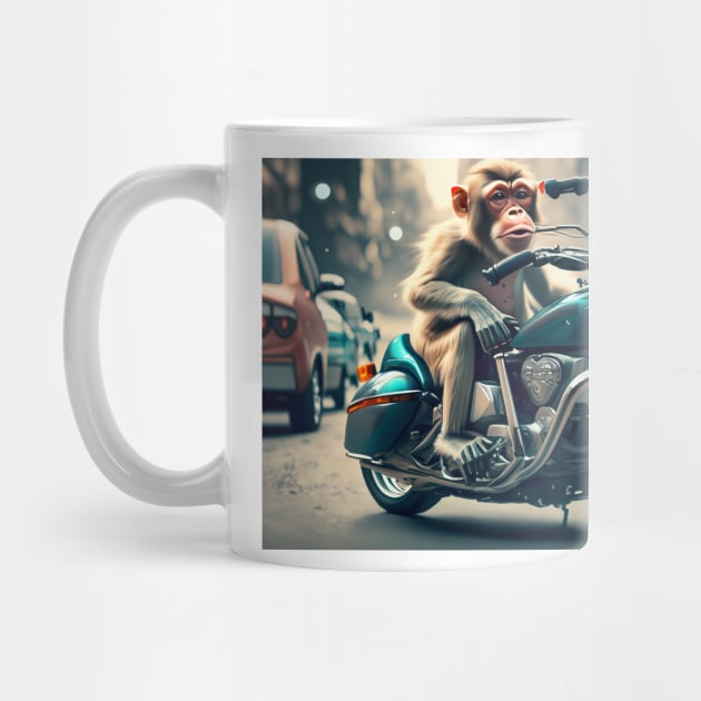 monkey driving a bike by CRAZYMAN